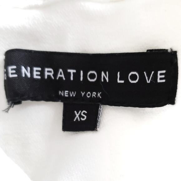 GENERATION LOVE Rosie sequined sleeve white raw hem denim jeans jacket Sz XS NEW - Picture 7 of 9